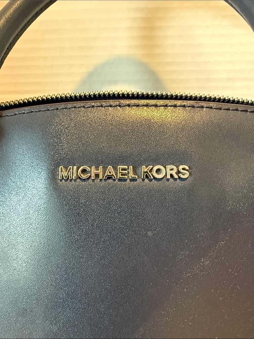 Michael Kors Navy Floral Appliqué Satchel with Removable Strap - Picture 2 of 9